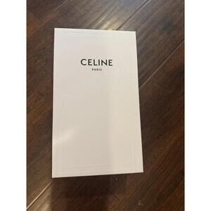 Celine Empty Gift Storage Shoe Box w Tissue Gift Bag Set Medium White 14 x 8 x 5